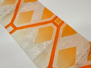 蜀江に菊唐草模様織出し全通袋帯